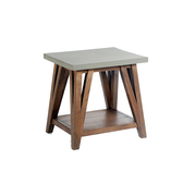 Alaterre Furniture Brookside 22"W Wood with Cement-Coating End Table AWBS0170C